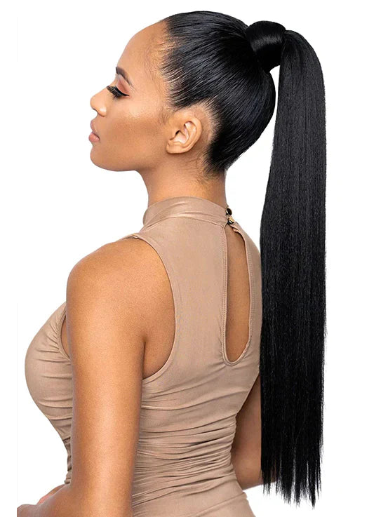 Drawstring Ponytail Straight Human Hair Extensions