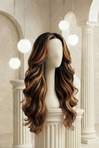body wave wig crolored