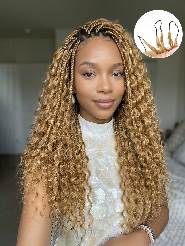 Honey Blonde Crochet Hair Deep Wave Human Hair Extension
